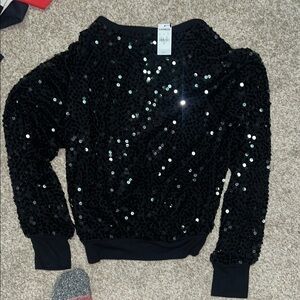 Express Black Sequin Sweater